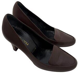 BRUNO MAGLI Brown Leather Heels Shoes Sz 37 / 6.5 US